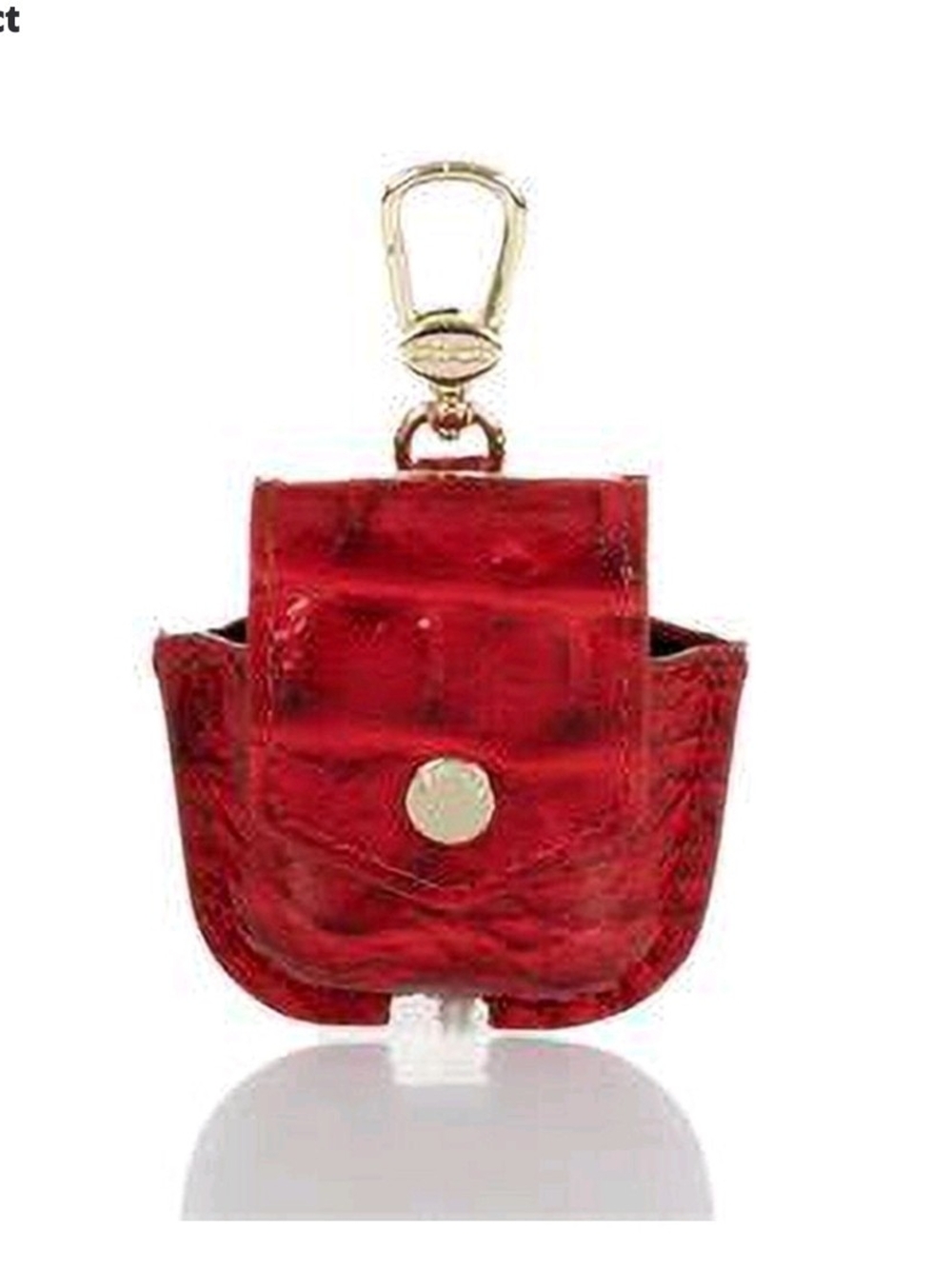 ❤️▪️Brahmin ▪️Red/Carnation Brea  Genuine Leather Headphone Case